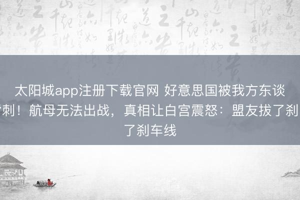 太阳城app注册下载官网 好意思国被我方东谈主背刺!航母无法出战,真相让白宫震怒:盟友拔了刹车线
